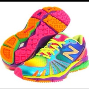 bright running shoes